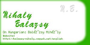 mihaly balazsy business card